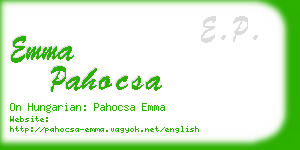 emma pahocsa business card